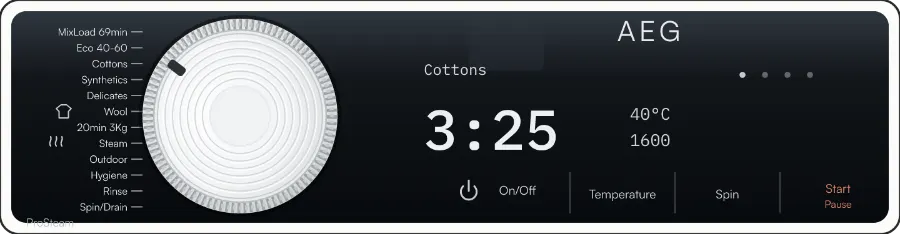 AEG LFR73964B control panel